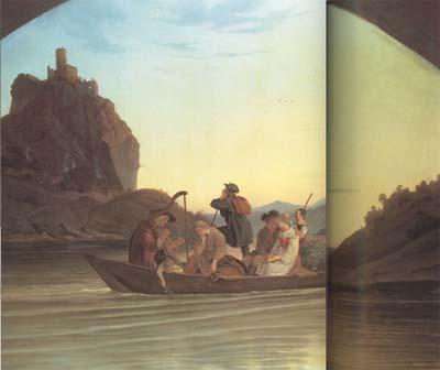 Adrian Ludwig Richter Crossing the Elbe in front of the Schreckenstein (mk10) France oil painting art